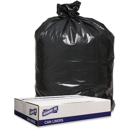 Genuine Joe Genuine Joe Trash Can Liners, 1.6mil, 54-56 gal., 43inx47in, BK, 100PK GJO98211